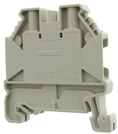 Produktfoto 1 von Wieland WT 4 Anschlussklemmenblock für Durchkontaktierung 1 Grau, 10AWG, 26 AWG, 1kV Schraubbefestigung ATEX