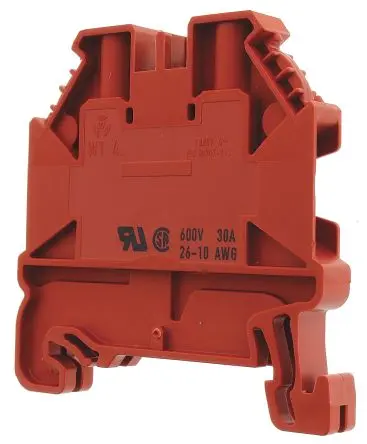 Produktfoto 1 von Wieland WT 4 Anschlussklemmenblock für Durchkontaktierung 1 Rot, 10AWG, 26 AWG, 1kV Schraubbefestigung ATEX
