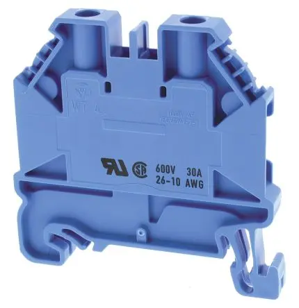 Produktfoto 1 von Wieland WT 4 Anschlussklemmenblock für Durchkontaktierung 1 Blau, 10AWG, 26 AWG, 1kV Schraubbefestigung ATEX