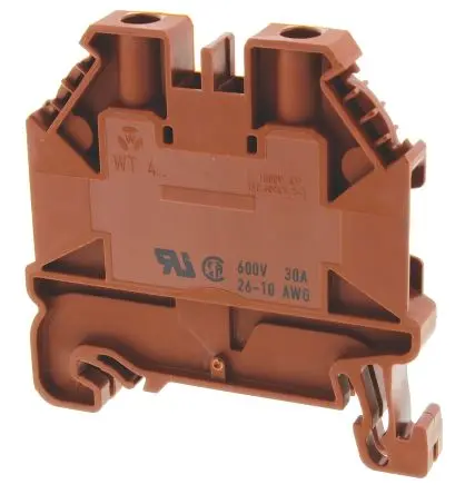 Produktfoto 1 von Wieland WT 4 Anschlussklemmenblock für Durchkontaktierung 1 Braun, 10AWG, 26 AWG, 1kV Schraubbefestigung ATEX