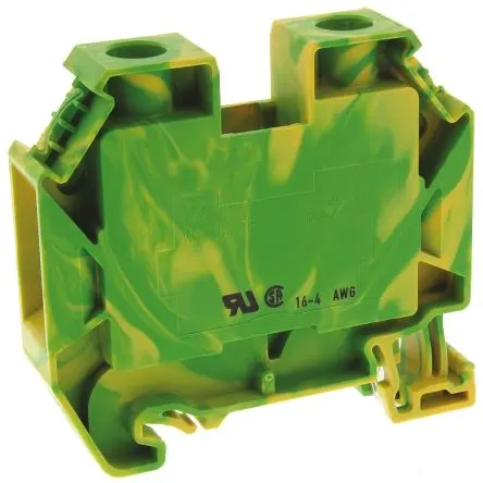 Produktfoto 1 von Wieland WT 16 PE Schutzleiterklemme 1 Grün, Gelb, 14AWG, 4 AWG, 1kV Schraubbefestigung ATEX