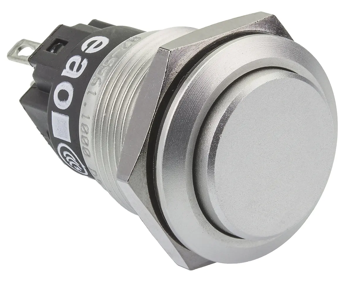 Produktfoto 1 von EAO 82 Druckschalter Tastend Panel Ø 19 mm, 1-poliger Umschalter / 1A 24 V dc 250 V ac, IP65, IP67