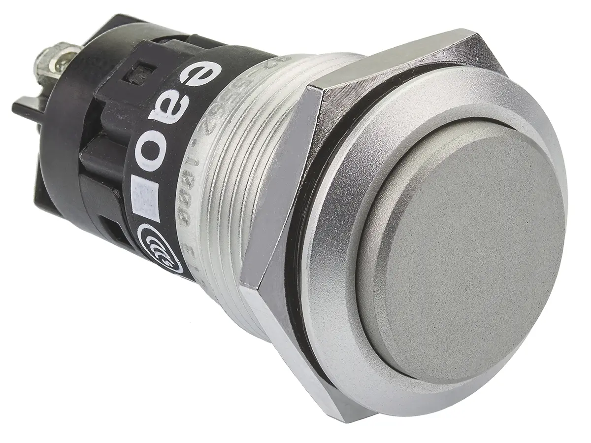 Produktfoto 1 von EAO 82 Druckschalter Tastend Panel Ø 19 mm, 1-poliger Umschalter / 1A 24 V dc 250 V ac, IP65, IP67