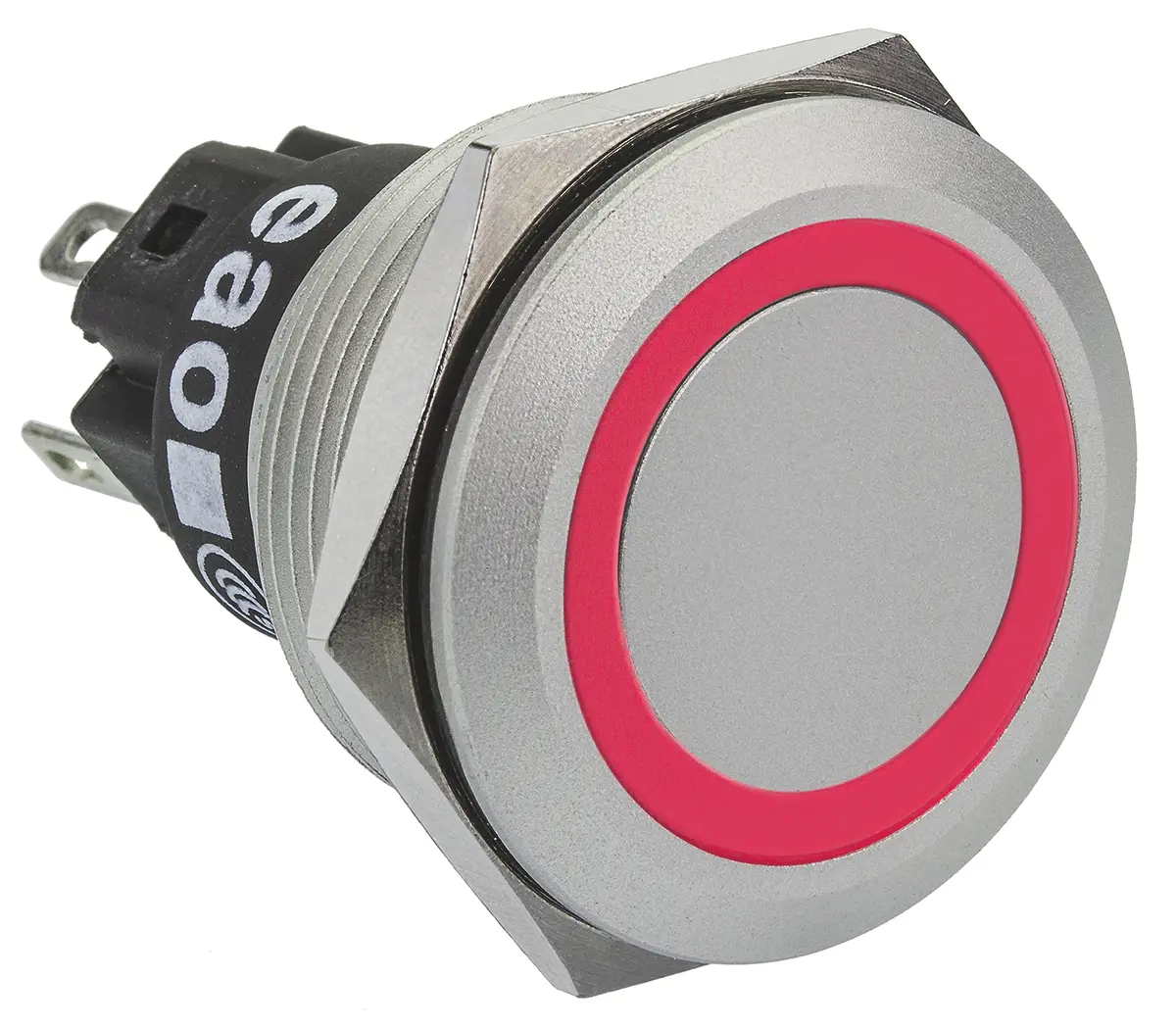 Produktfoto 1 von EAO 82 Druckschalter Rot Beleuchtet Tastend Panel Ø 22 mm, 1-poliger Umschalter / 1A 24 V dc 250 V ac, IP65, IP67
