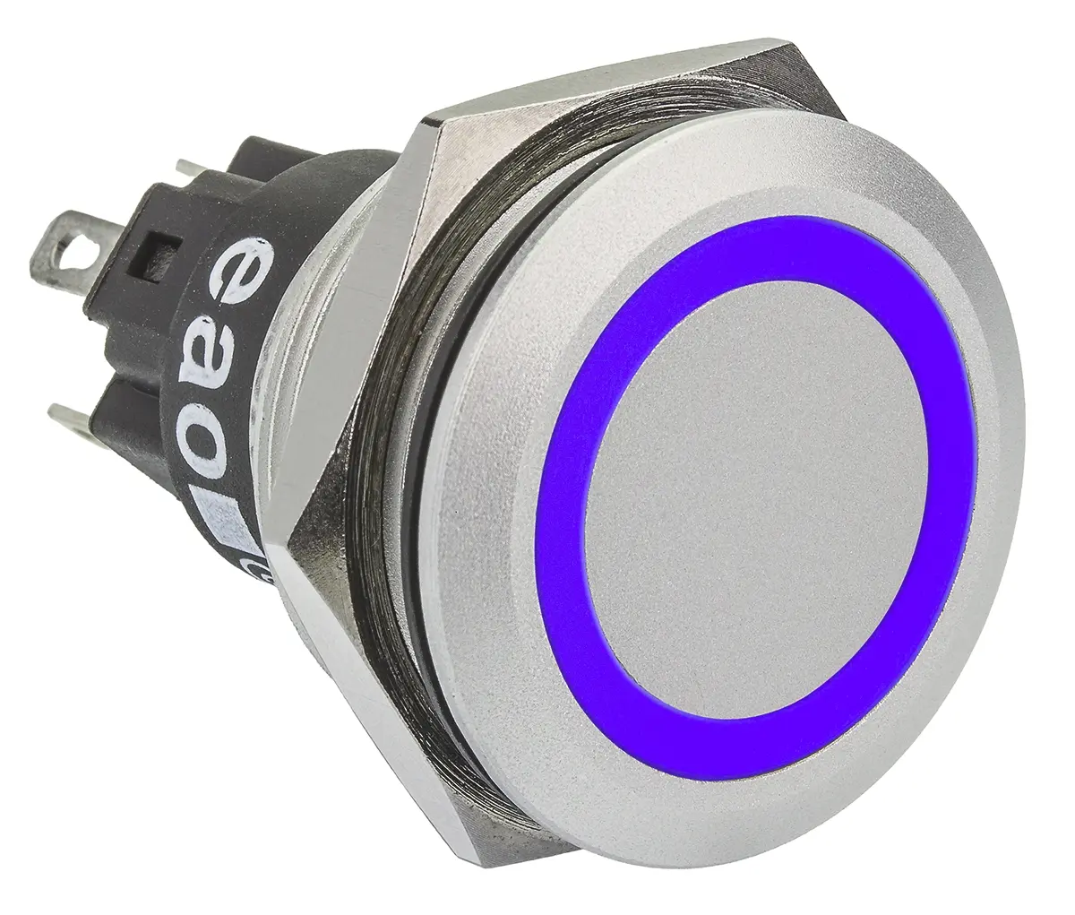 Produktfoto 1 von EAO 82 Druckschalter Blau Beleuchtet Tastend Panel Ø 22 mm, 1-poliger Umschalter / 1A 24 V dc 250 V ac, IP65, IP67