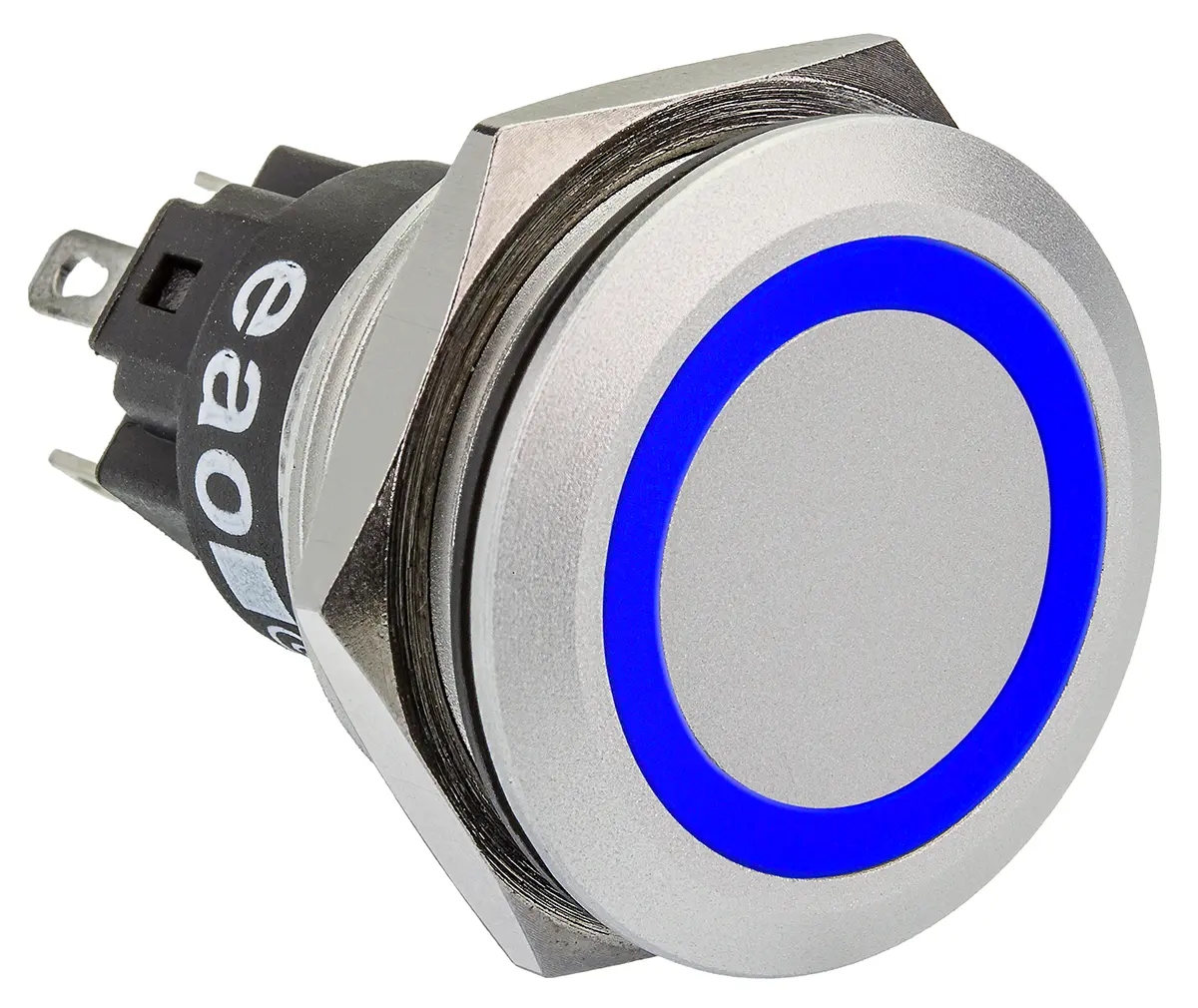 Produktfoto 1 von EAO 82 Druckschalter Blau Beleuchtet Tastend Panel Ø 22 mm, 1-poliger Umschalter / 1 A 24 V dc 250 V ac, IP40, IP65