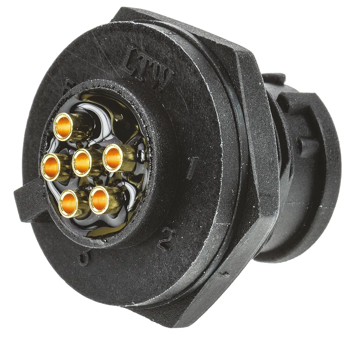 Amphenol Industrial Ceres 20.6 mm Standard Industrie-Rundsteckverbinder Stecker 6-polig Stecker 5A Frontplattenmontage,