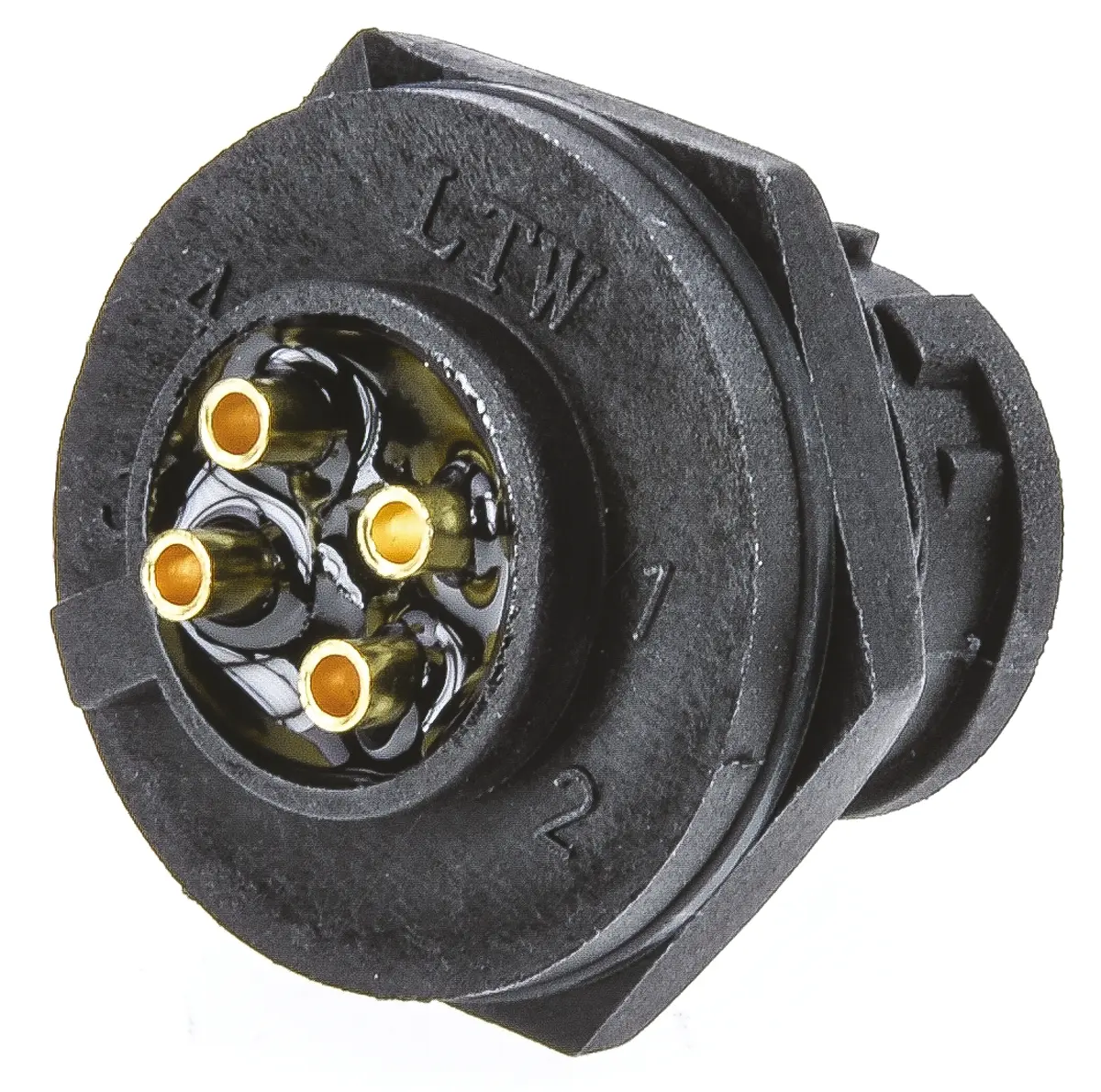 Amphenol Industrial Ceres 20.6 mm Standard Rundsteckverbinder Stecker 4-polig Stecker 5A Frontplattenmontage IP67
