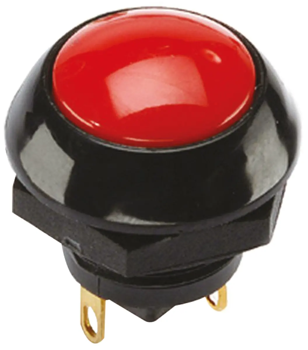 Produktfoto 1 von Otto P9 Druckschalter Rot Tastend Panel Ø 0.505 x 0.460 in, 1-poliger Umschalter / 4 A 28 V dc 115 V ac, IP68S