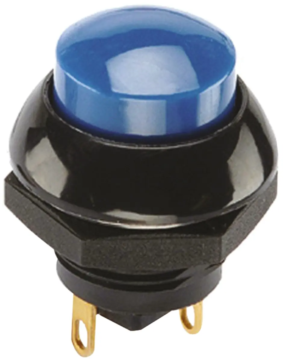 Produktfoto 1 von Otto P9 Druckschalter Blau Tastend Panel Ø 0.505 x 0.460 in, 1-poliger Umschalter / 4 A 28 V dc 115 V ac, IP68S