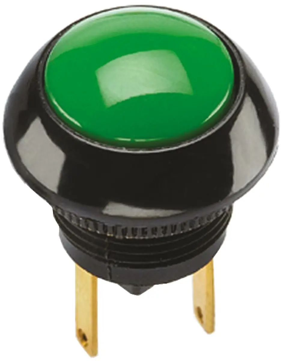 Produktfoto 1 von Otto P9 Druckschalter Grün Tastend Panel Ø 0.505 x 0.460 in, 1-poliger Umschalter / 4 A 28 V dc 115 V ac, IP68S