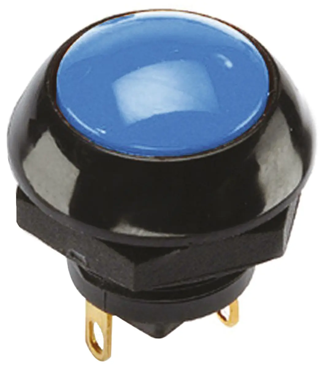Produktfoto 1 von Otto P9 Druckschalter Blau Tastend Panel Ø 0.505 x 0.460 in, 1-poliger Umschalter / 4 A 28 V dc 115 V ac, IP68S