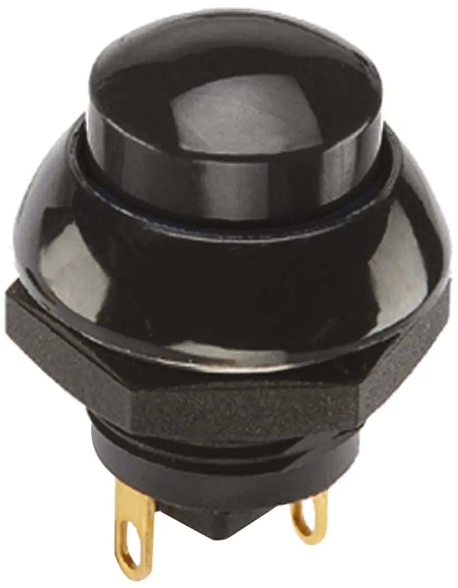Produktfoto 1 von Otto P9 Druckschalter Schwarz Tastend Panel Ø 0.505 x 0.460 in, 1-poliger Umschalter / 4 A 28 V dc 115 V ac, IP68S