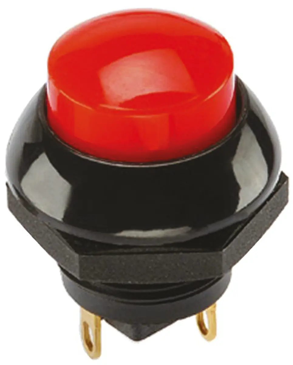 Produktfoto 1 von Otto P9 Druckschalter Rot Tastend Panel Ø 0.505 x 0.46, 1-poliger Umschalter / 4 A 28 V dc 115 V ac, IP68S