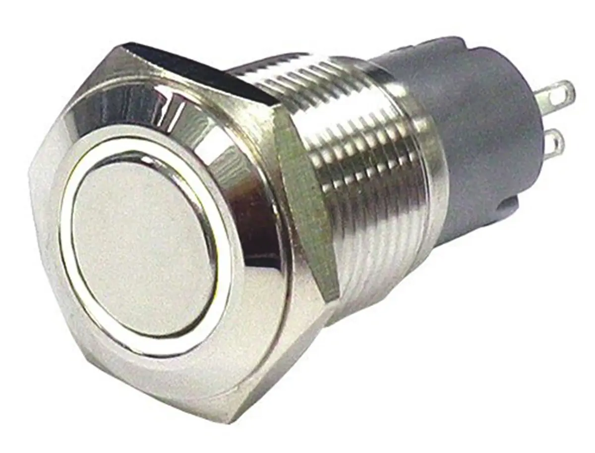 Produktfoto 1 von RS PRO Druckschalter Weiß Beleuchtet Tastend Panel Ø 16 mm, 1-poliger Umschalter / 3A 250 V ac, IP65, IP67