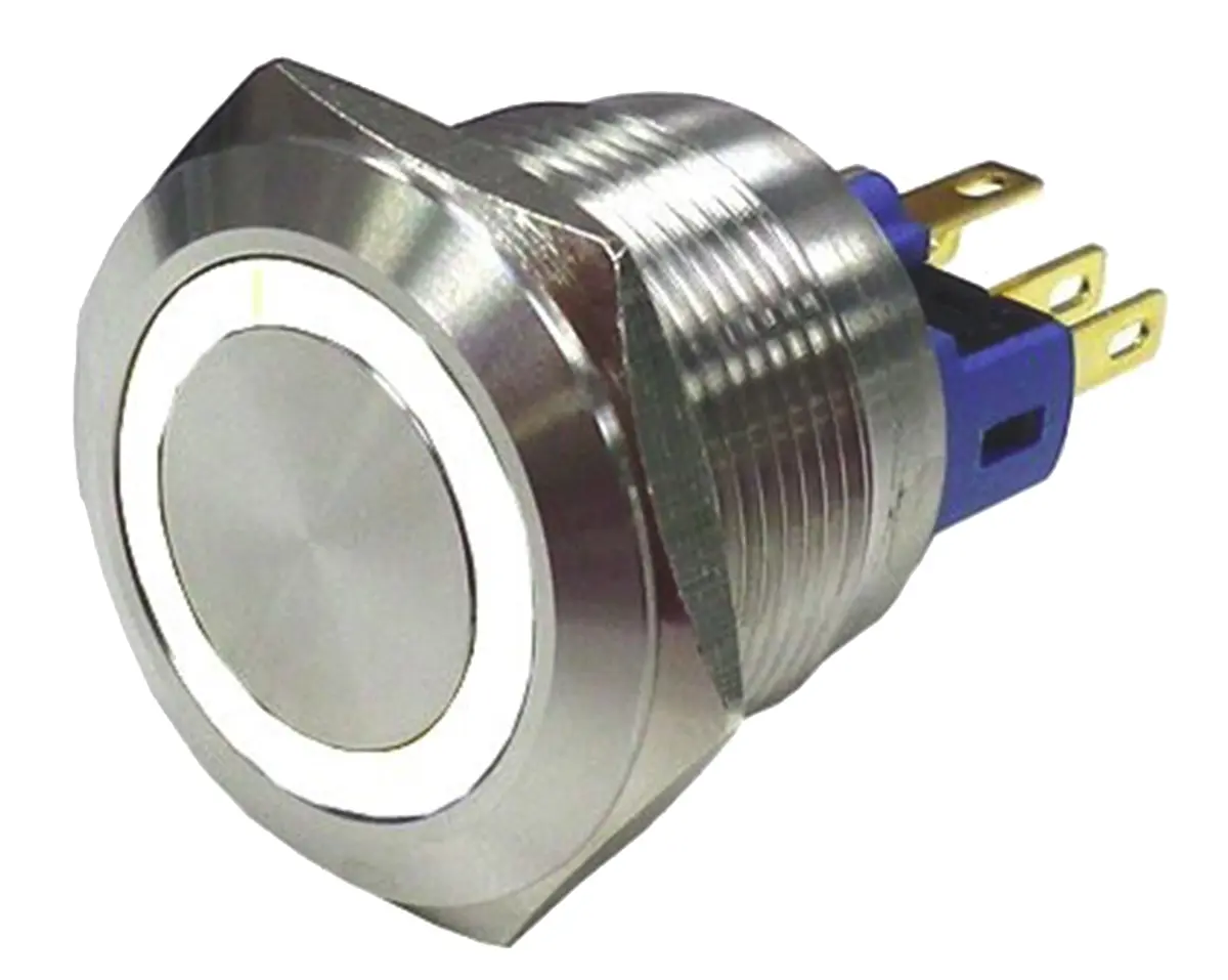 Produktfoto 1 von RS PRO Druckschalter Weiß Beleuchtet Rastend Panel Ø 16 mm, 1-poliger Umschalter / 3A 250 V ac, IP65, IP67