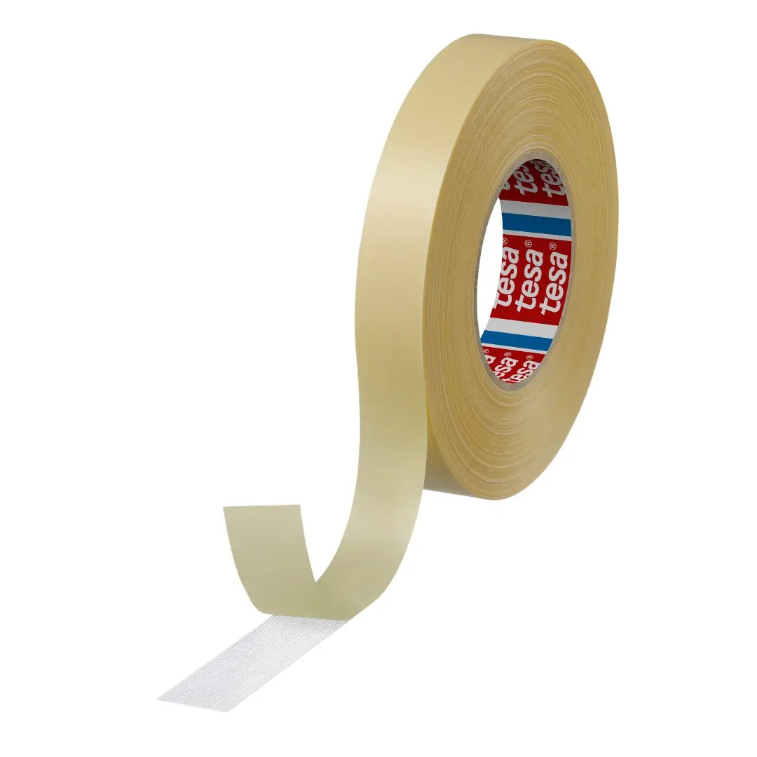 Produktfoto 1 von Tesa 04939-00010-00 Doppelseitiges Gewebeband, Weiß bis +80°C, Stärke 0.235mm, 25mm x 50m