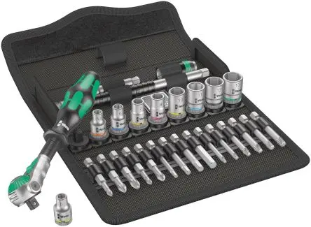 Produktfoto 1 von Wera Steckschlüsselsatz 1/4 in Vierkant Zyklop 5 to 13 mm 28-teilig