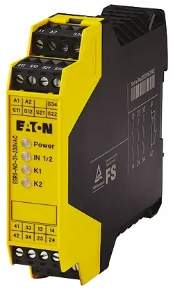 Produktfoto 1 von Eaton ESR5 Sicherheitsrelais, 230V ac, 2-Kanal, 3 Sicherheitskontakte Not-Aus, 4 ISO 13849-1, Automatisch & Manuell 3