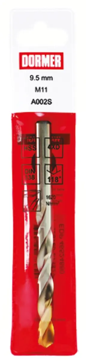 Produktfoto 1 von Dormer Schnellarbeitsstahl mit Zinn x 80 mm 4.5 mm, 2 Stück