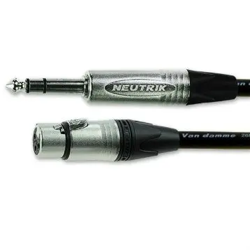 Produktfoto 1 von Van Damme Stecker XLR-Kabel 6,35 mm Stereo-Jack Buchse Jack 3 m Schwarz