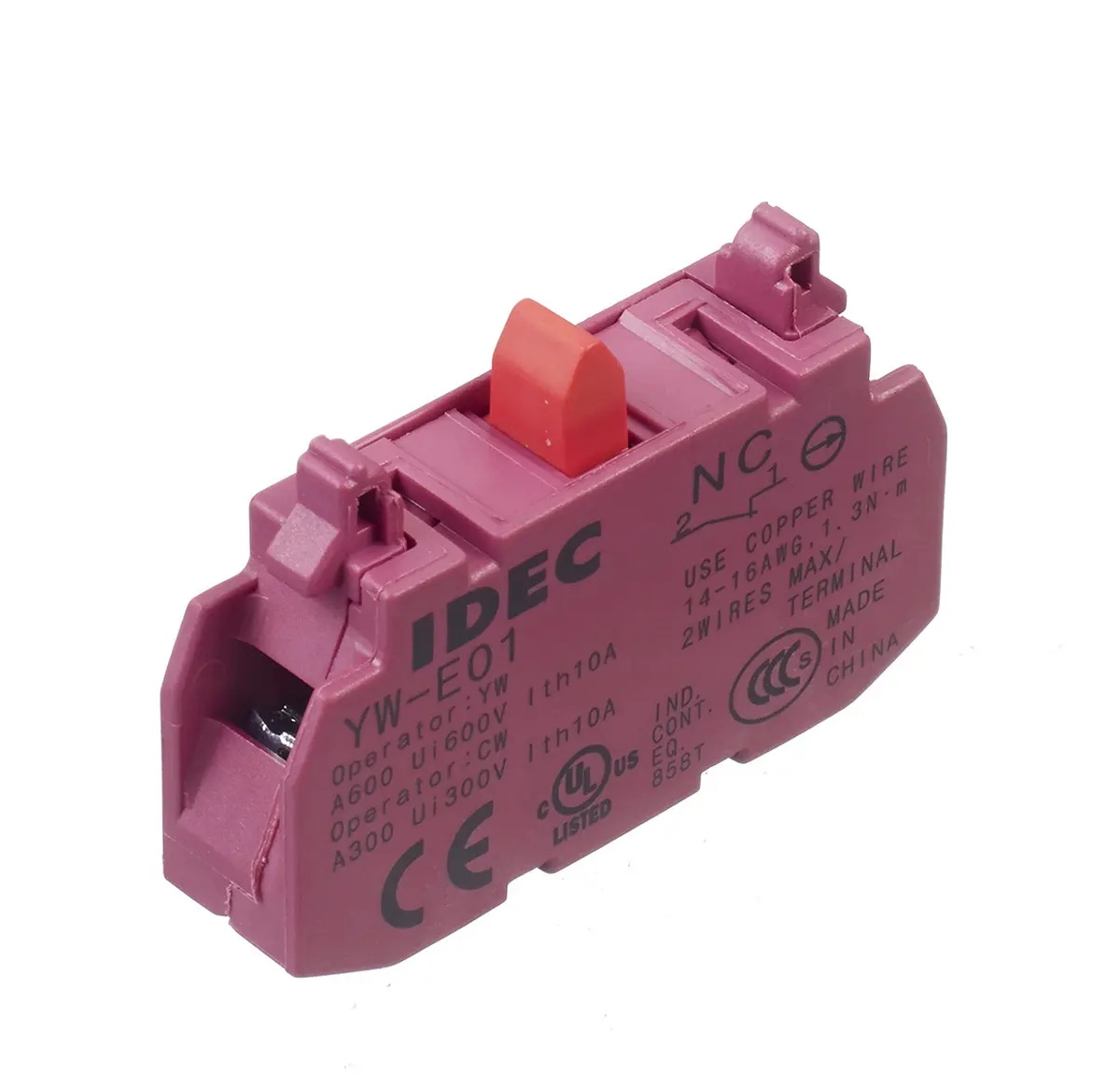 Produktfoto 1 von Idec CW Series Kontaktblock 1 Öffner