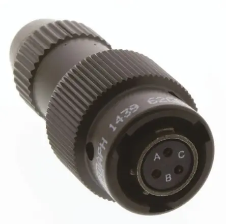 Produktfoto 1 von Amphenol Limited, 62 GB Messing MIL-Spec Rundsteckverbinder Gerade, 3-polig, Kabel, Gehäuse 8 Stecker, MIL-DTL-26482
