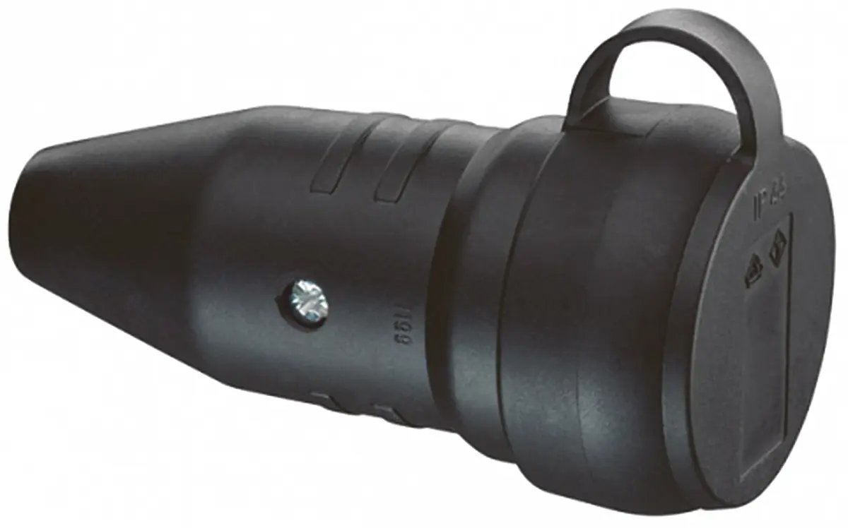 Produktfoto 1 von ABL Sursum Netzsteckdose Kabel, 2P+E, Typ F – Deutscher Schutzkontakt, 250 V / 16A Schwarz, für Deutschland