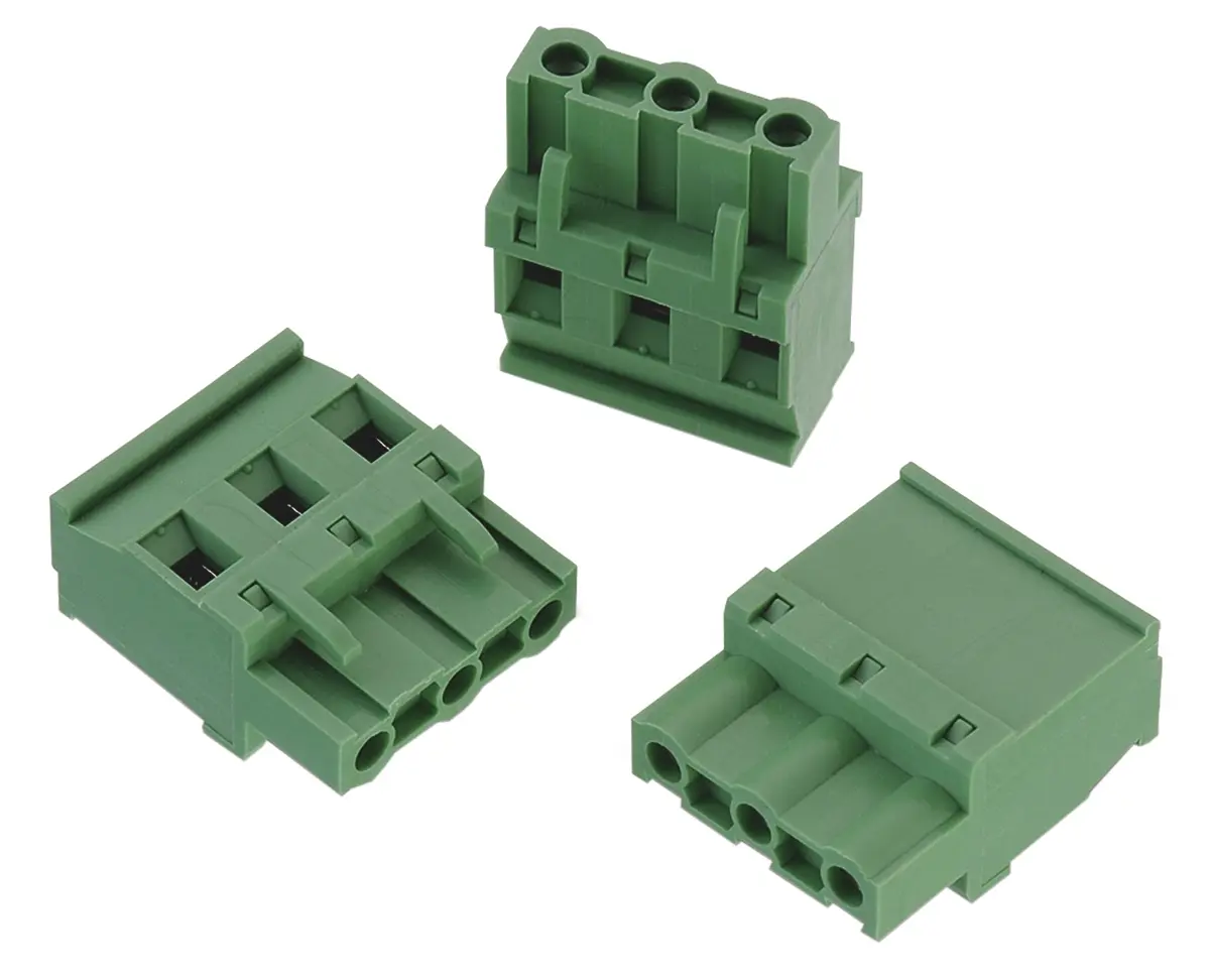 Produktfoto 1 von Wurth Elektronik 3524 Steckbarer Klemmenblock Steckverbinder 2-Kontakte 7.62mm-Raster Gerade