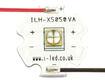 Produktfoto 1 von Intelligent LED Solutions Oberfläche N5050 1 Powerstar 1-fach Silikon UV-LED UV A 390 nm / 1 W, Kuppelförmig 135 ° 4 Pin