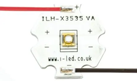 Produktfoto 1 von Intelligent LED Solutions Oberfläche N3535 1 Powerstar 1-fach UV-LED UV C 380 nm / 320 mW, Kuppelförmig 125 ° 4 Pin