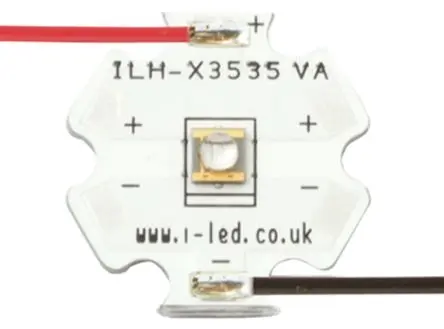 Produktfoto 1 von Intelligent LED Solutions Oberfläche N3535 1 Powerstar 1-fach UV-LED UV C 410 nm / 400 mW, Kuppelförmig 55 ° 4 Pin