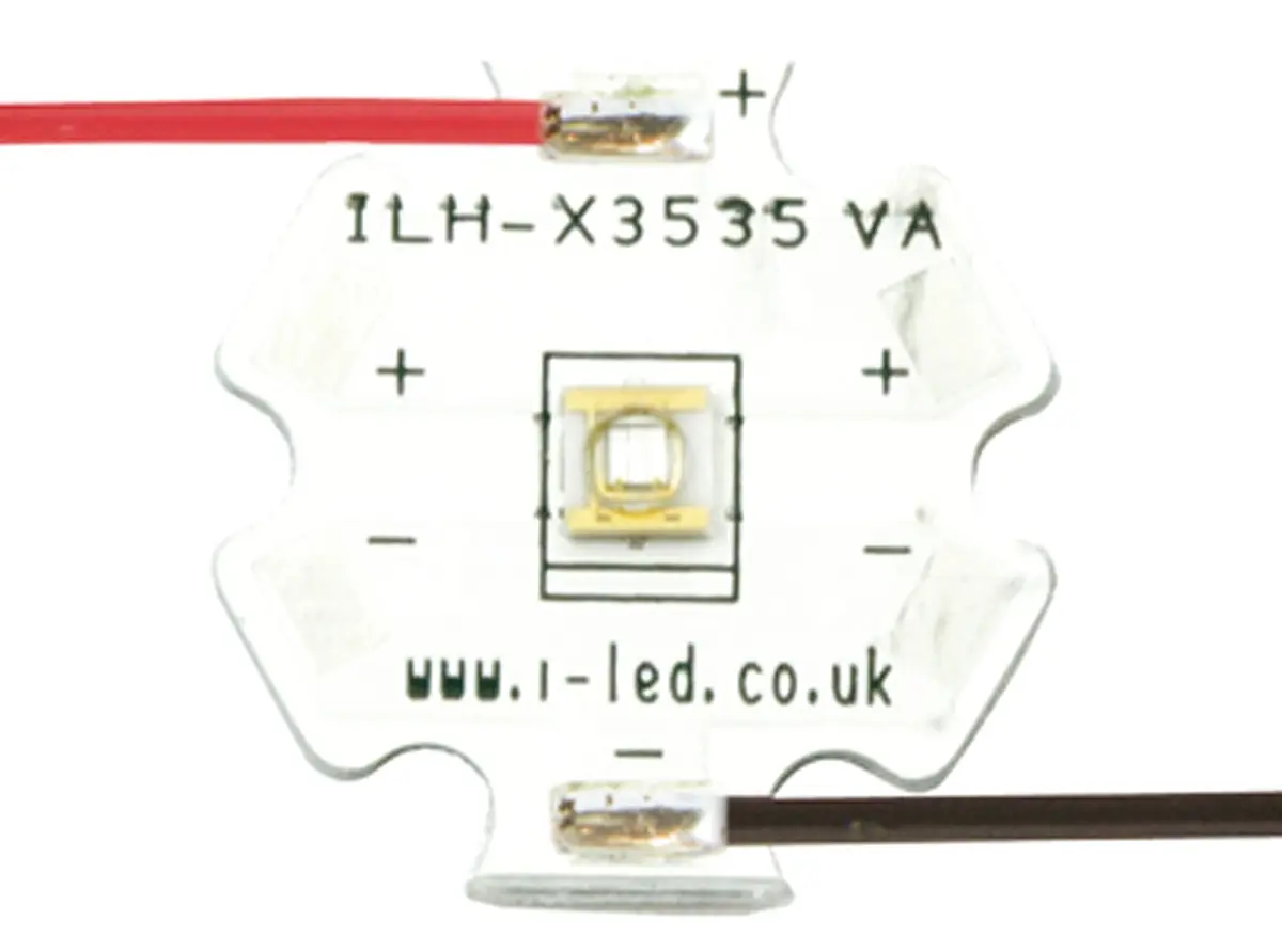 Produktfoto 1 von Intelligent LED Solutions Oberfläche C3535 1 Powerstar 1-fach UV-LED UV A 390 nm / 400 mW, Kuppelförmig 125 ° 4 Pin