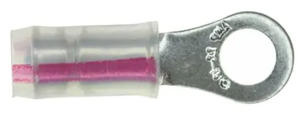 Produktfoto 1 von TE Connectivity PIDG Ringkabelschuh, Isoliert 22 AWG, Polyvinylfluorid, Natur, 16 AWG max.AWG, aussen ø 6.35 mm, innen ø