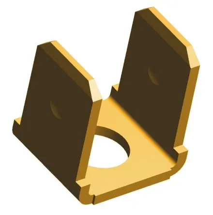 Produktfoto 1 von TE Connectivity FASTON .250 Flachsteckhülse, Gelb, Unisoliert, 6.35 x 0.83 mm, Stecker