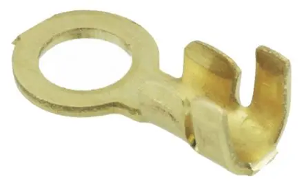 Produktfoto 1 von TE Connectivity 61764 Ringkabelschuh, Unisoliert 20 AWG, Gelb, 16 AWG max.AWG, aussen ø 5.84 mm, innen ø 3.68 mm, M3.5