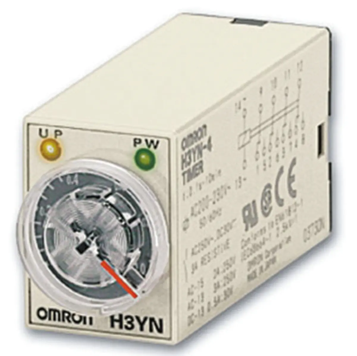 Produktfoto 1 von Omron H3YN Zeitrelais, Steckanschluss , 0.1 s → 10min, 100 → 110V dc, 4 Kont. Multifunktion, 4-poliger