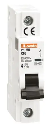 Lovato P1MB Miniaturüberlastschalter Typ C, Pol 1-polig 6A 230V ac, Abschaltvermögen 10 kA Modulo 60 V dc