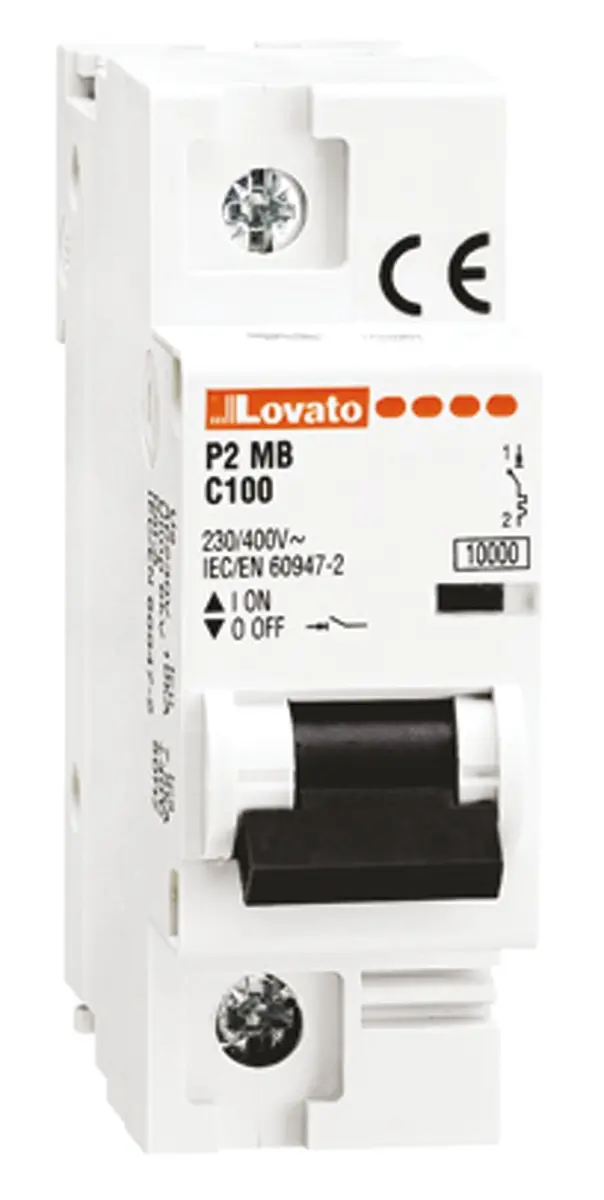 Produktfoto 1 von Lovato P2MB Miniaturüberlastschalter Typ C, Pol 1-polig 100 A 230 V ac, Abschaltvermögen 10 kA Modulo 60 V dc