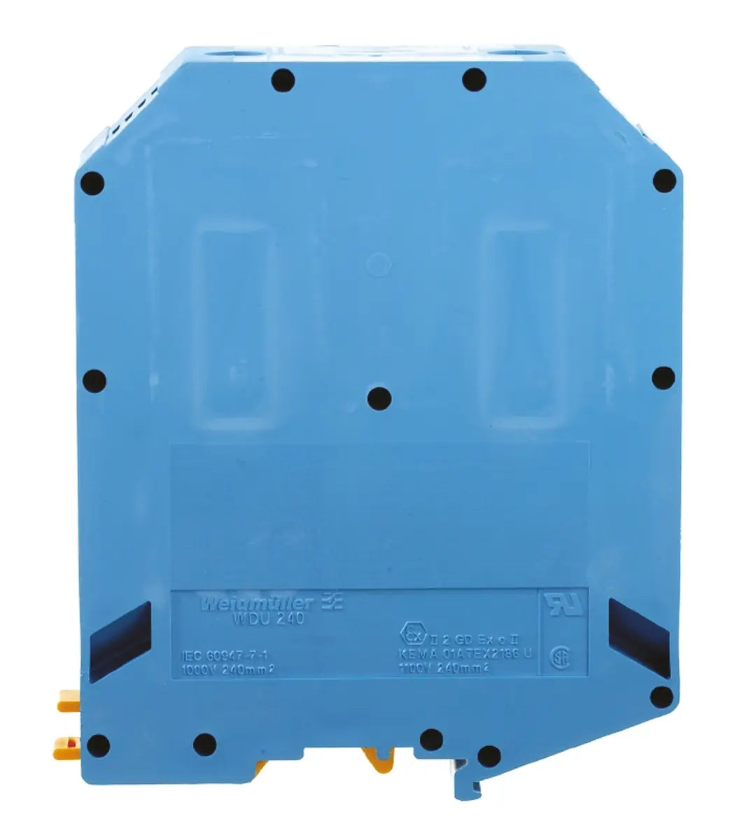 Produktfoto 1 von Weidmüller W Anschlussklemmenblock für Durchkontaktierung 1 Blau, 240mm², 70 mm², 1kV Schraubbefestigung