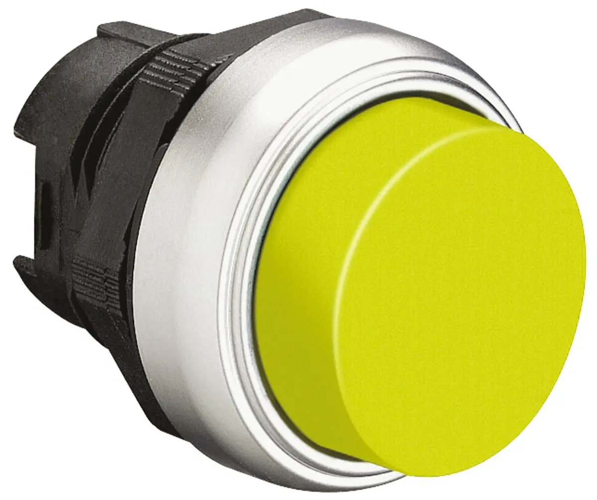 Produktfoto 1 von Lovato Platinum Drucktastenkopf Ø 22 mm, Gelb Federrückstellung Verlängert Rund Kunststoff, IP66