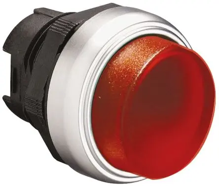 Produktfoto 1 von Lovato Platinum Drucktastenkopf Ø 22 mm, Rot Federrückstellung Vorstehend, beleuchtet Rund Kunststoff, IP66