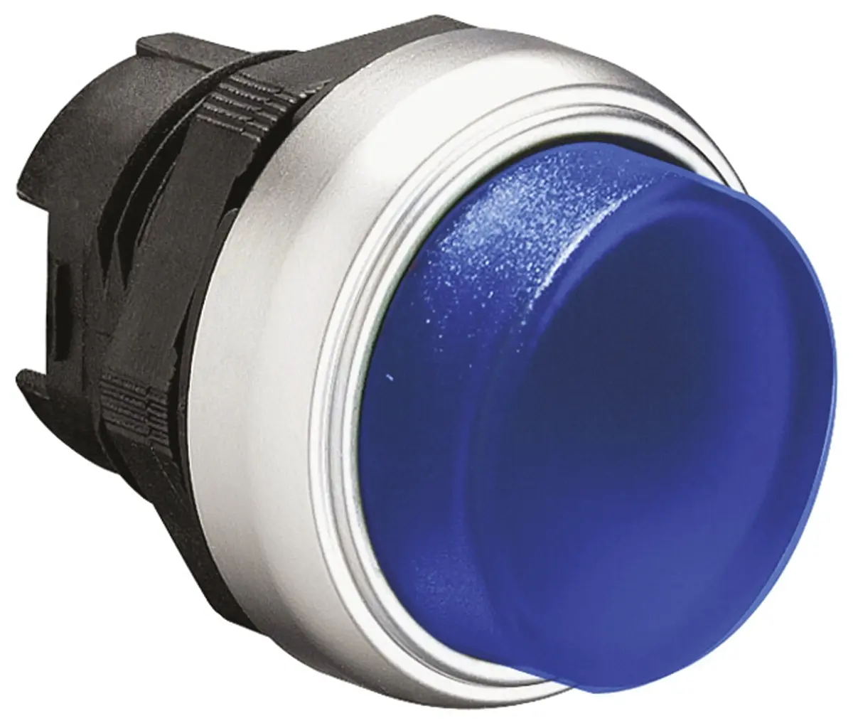 Produktfoto 1 von Lovato Platinum Drucktastenkopf Ø 22 mm, Blau Federrückstellung Vorstehend, beleuchtet Rund Kunststoff, IP66