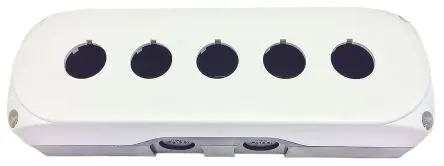Produktfoto 1 von Lovato Platinum Drucktastengehäuse, 5 x Ø 22 mm, Grau, Kunststoff, IP66, IP69K, IP67