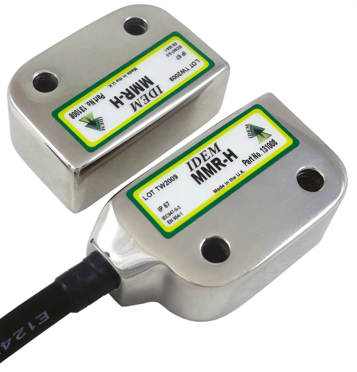Produktfoto 1 von IDEM HYGIEMAG MMR-H M12 Berührungsloser Sicherheitsschalter aus Edelstahl 316 24V dc, 2 Öffner / Schließer, Magnet