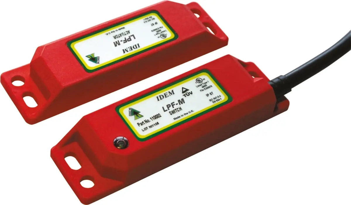 Produktfoto 1 von IDEM LPF-RFID-M M12 Berührungsloser Sicherheitsschalter aus Kunststoff 24V dc, 2 Öffner / Schließer, Mastercodierung