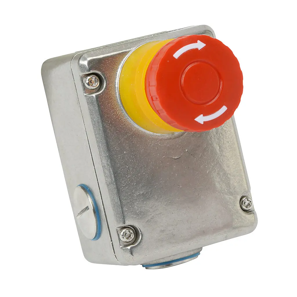 Produktfoto 1 von IDEM ESL Not-Aus-Drucktaster, Oberfläche, 2 Schließer/2 Öffner, Rot IP40, IP69K, 94 mm, x 105 mm, Drehfreigabe