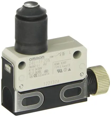 Produktfoto 1 von Omron D4E-N Endschalter, Stößel 1-poliger Umschalter, IP67, Zinkdruckguss 250V ac 5A