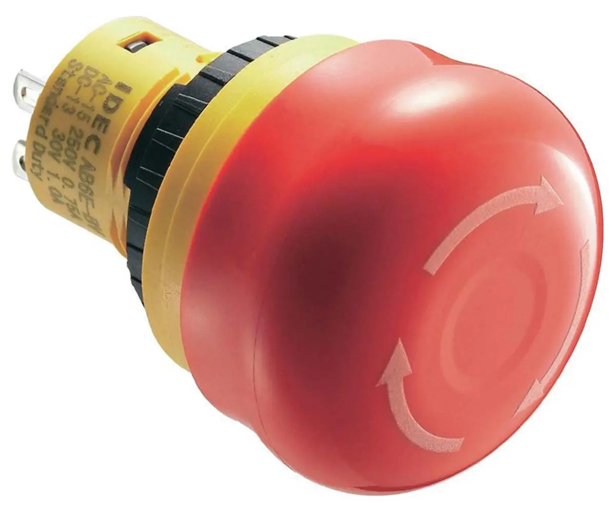 Produktfoto 1 von Idec X6 Not-Aus-Drucktaster, Panel, Ø 16 mm, 1 Öffner, Rot IP65, Drehfreigabe