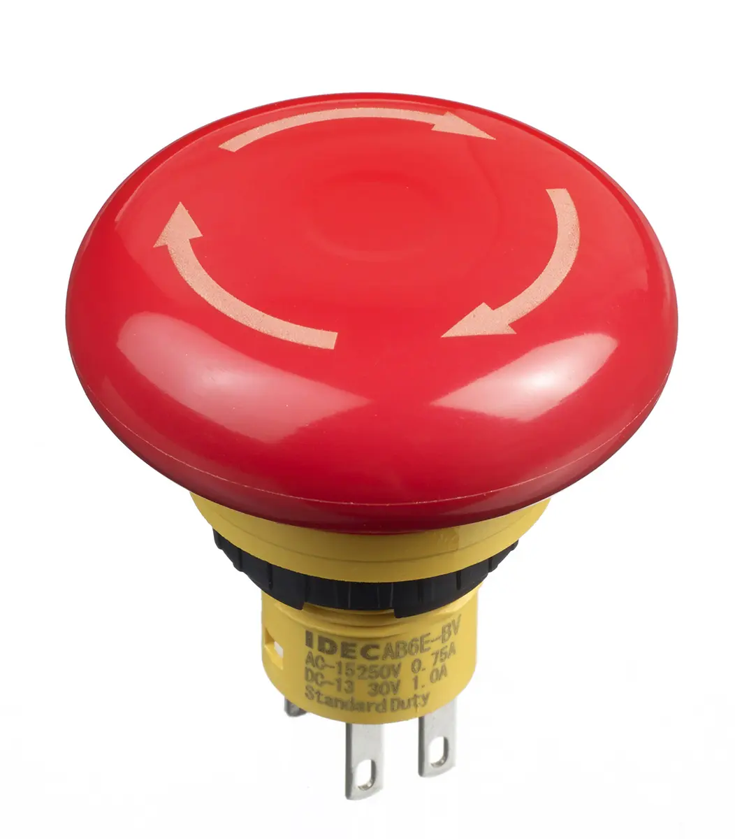 Produktfoto 1 von Idec X6 Not-Aus-Drucktaster, Panel, Ø 16 mm, 2 Öffner, Rot IP65, Drehfreigabe